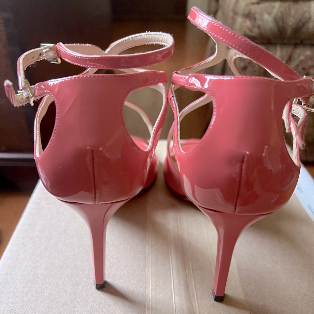 Jimmy Choo Coral Pink Patent Leather Heels
